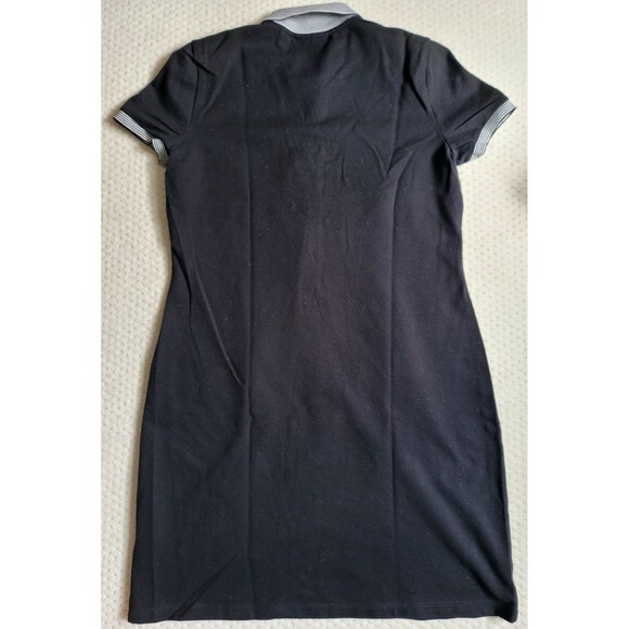 EUC Lacoste Womens Black Stretch Cotton Pique Mesh Polo Dress, 40 - Picture 4 of 7